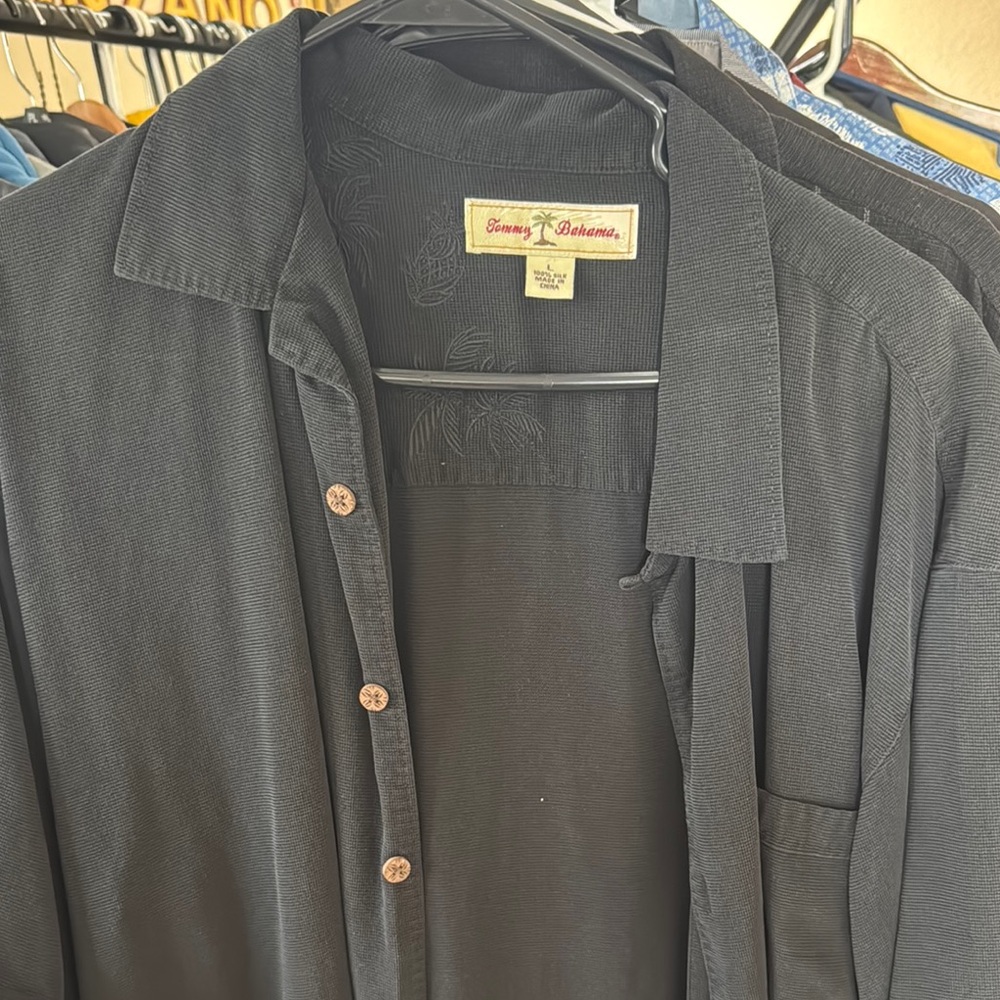 Tommy Bahama Charcoal Button-Up Shirt